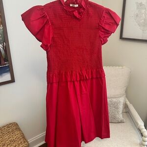 Chic Red Ruffled Mini Dress